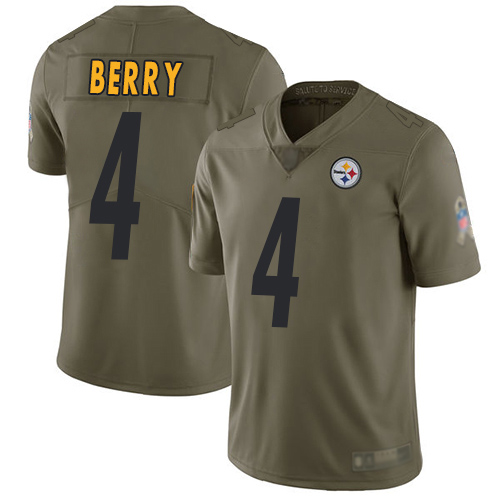 Youth Pittsburgh Steelers Football #4 Limited Olive Jordan Berry 2017 Salute to Service Nike NFL Jersey->youth nfl jersey->Youth Jersey